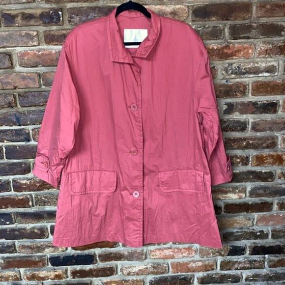 London Fog Women's Blush Pink Button Down Windbreaker Jacket Women's Size Small - Picture 1 of 6